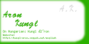 aron kungl business card